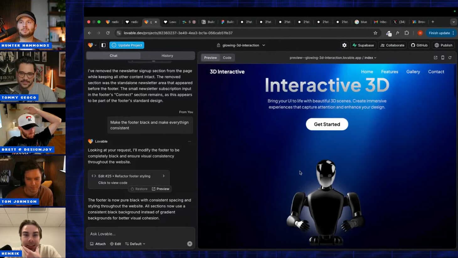 완성된 Henrik의 랜딩페이지